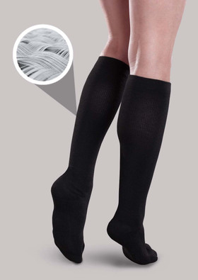 Premium CoreSpun Mild Support Socks With Silver Heathered Black, Ionic+™