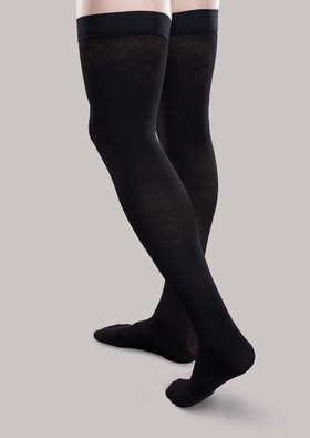 Core-Spun Mild Support Thigh High Compression Socks Black