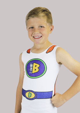Boy wearing SmartKnitKIDS Seamless Sublimated Compresso-T